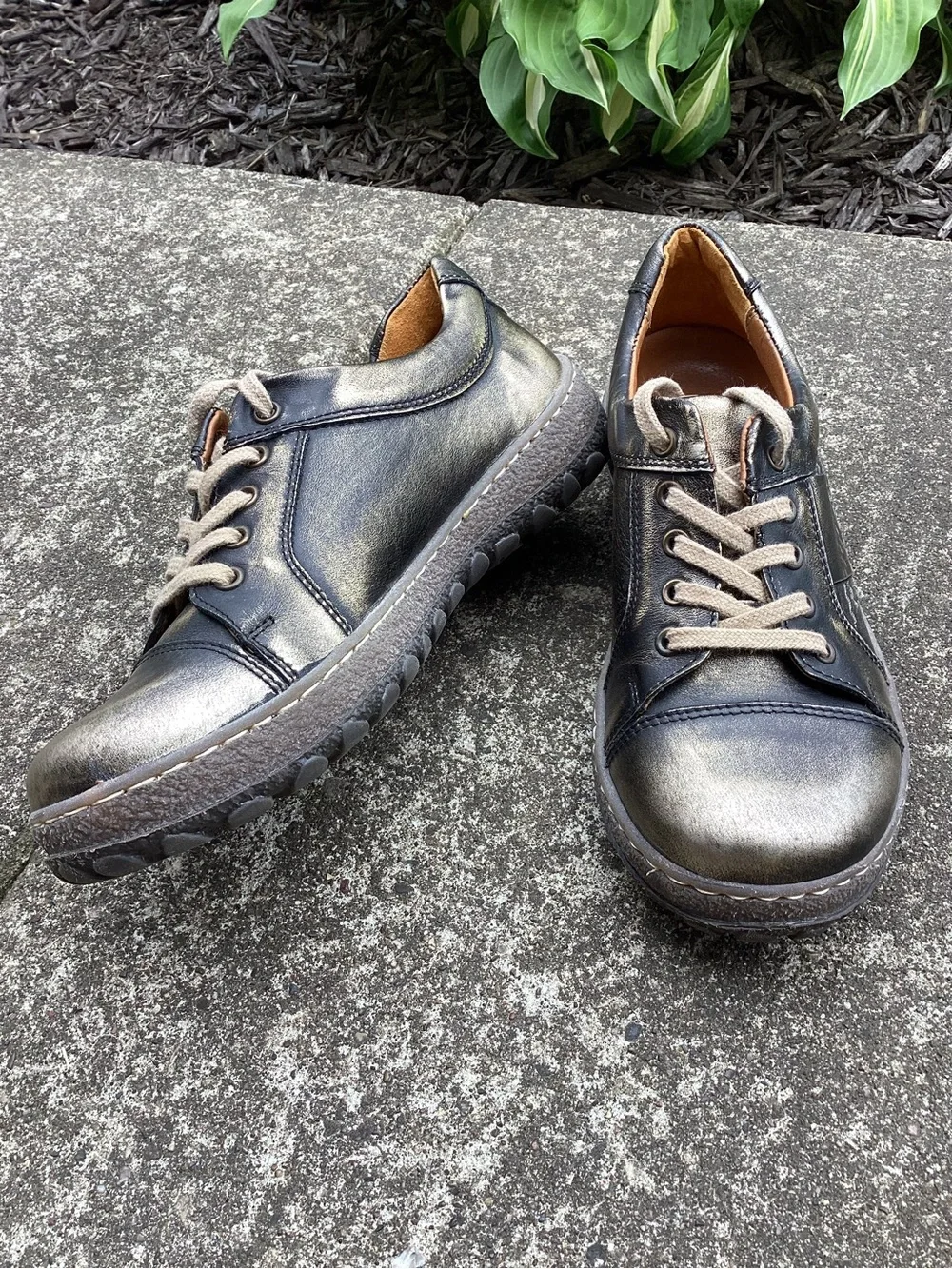 V‎ Italia Genuine Leather Bronze Metallic Comfort Walking Shoes EU 39 US 8.5